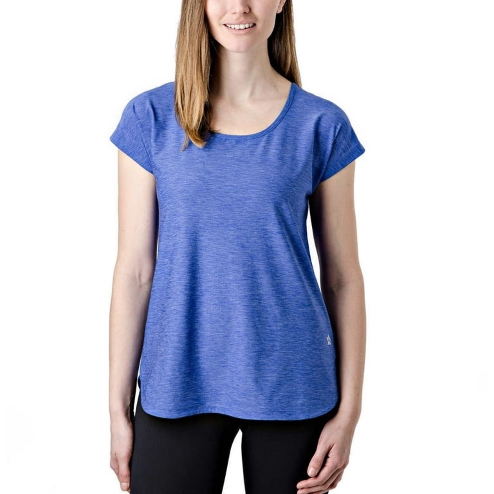 Tuff Athletics Womens Keyhole Active Tee Bright Blue Short Sleeve Athletic